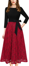 Womens Elegant Pockets Belted A-Line Midi Dress - Pleated Office Style