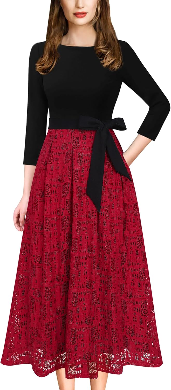 Elegant Pockets Belted A-Line Midi Dress for Every Occasion