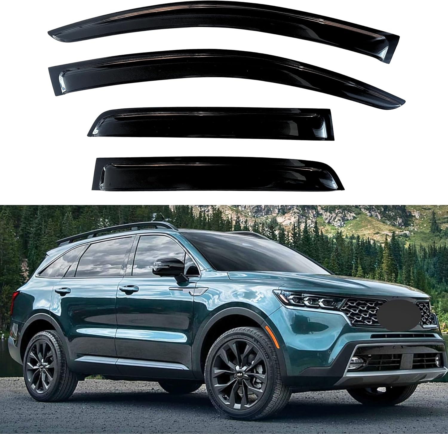 KPY Window Visor for Kia Sorento 2021-2024 - Rain Guard Deflectors
