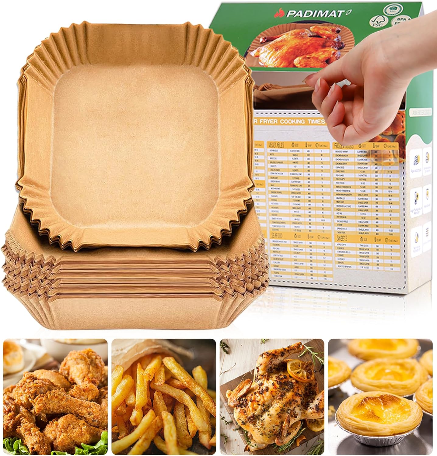 Oil-Proof Non-Stick Air Fryer Liners by PADIMAT
