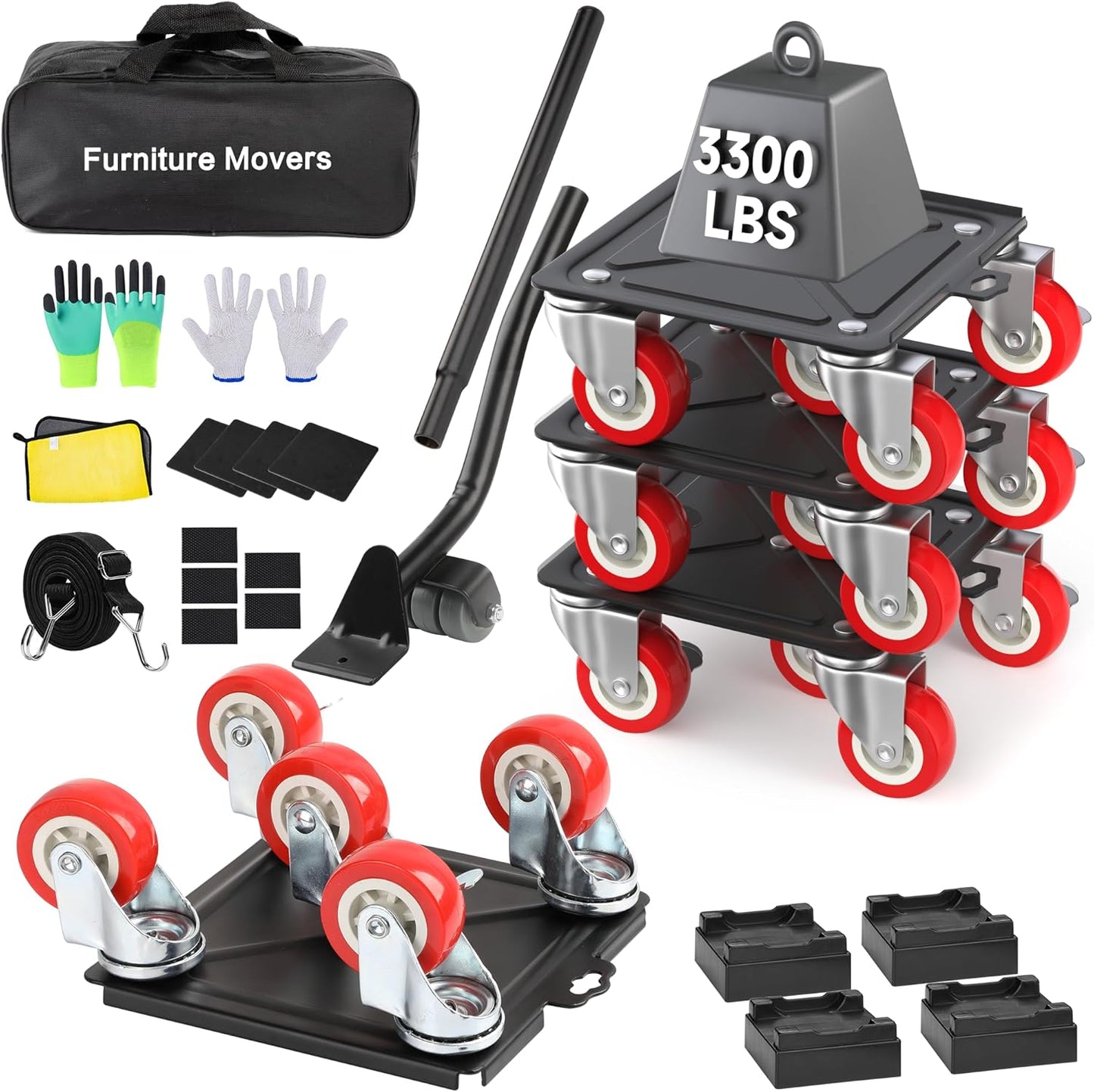 Heavy Duty Furniture Dolly with 5 Wheels for Easy Moving