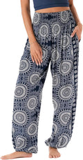 Lotus and Luna Women's Harem Pants High Waisted Flowy Boho Pants fair