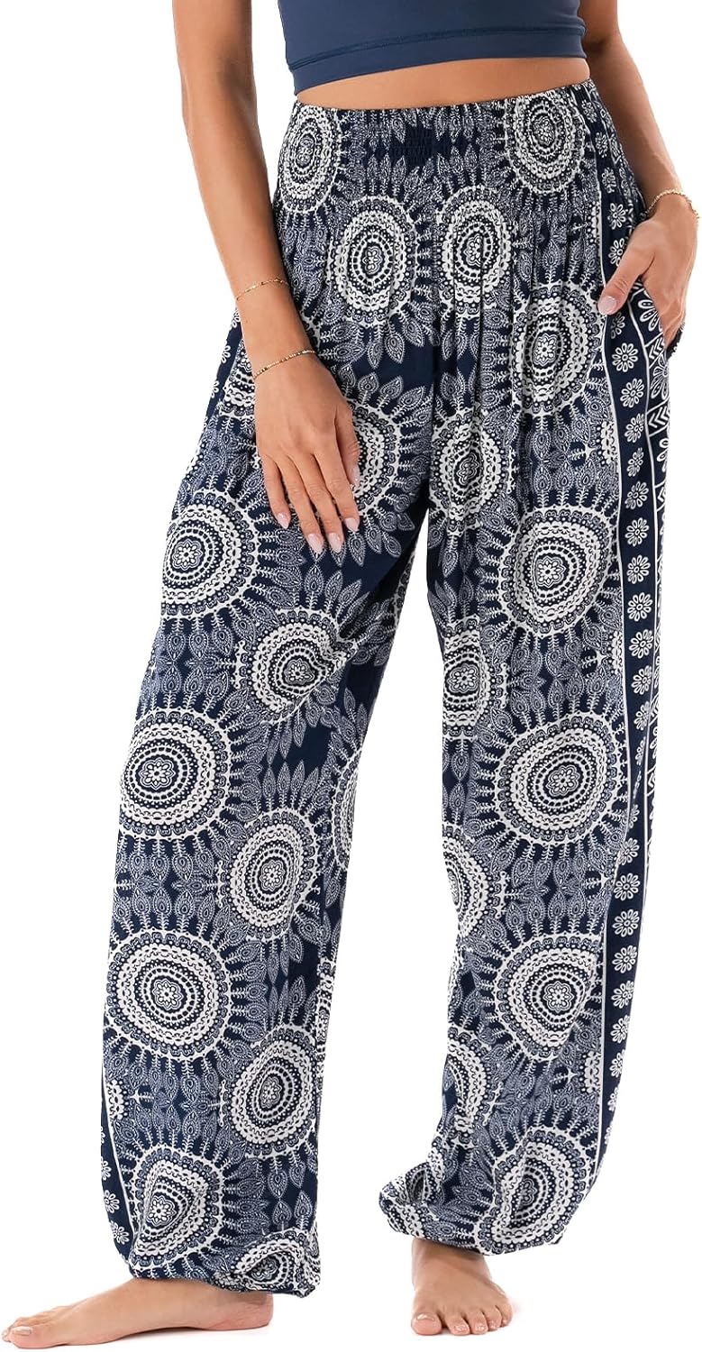 Lotus and Luna Women's Harem Pants for Beach and Lounge