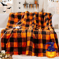 Halloween Electric Heated Blanket Sherpa Plaid Throw - Fast Warmth