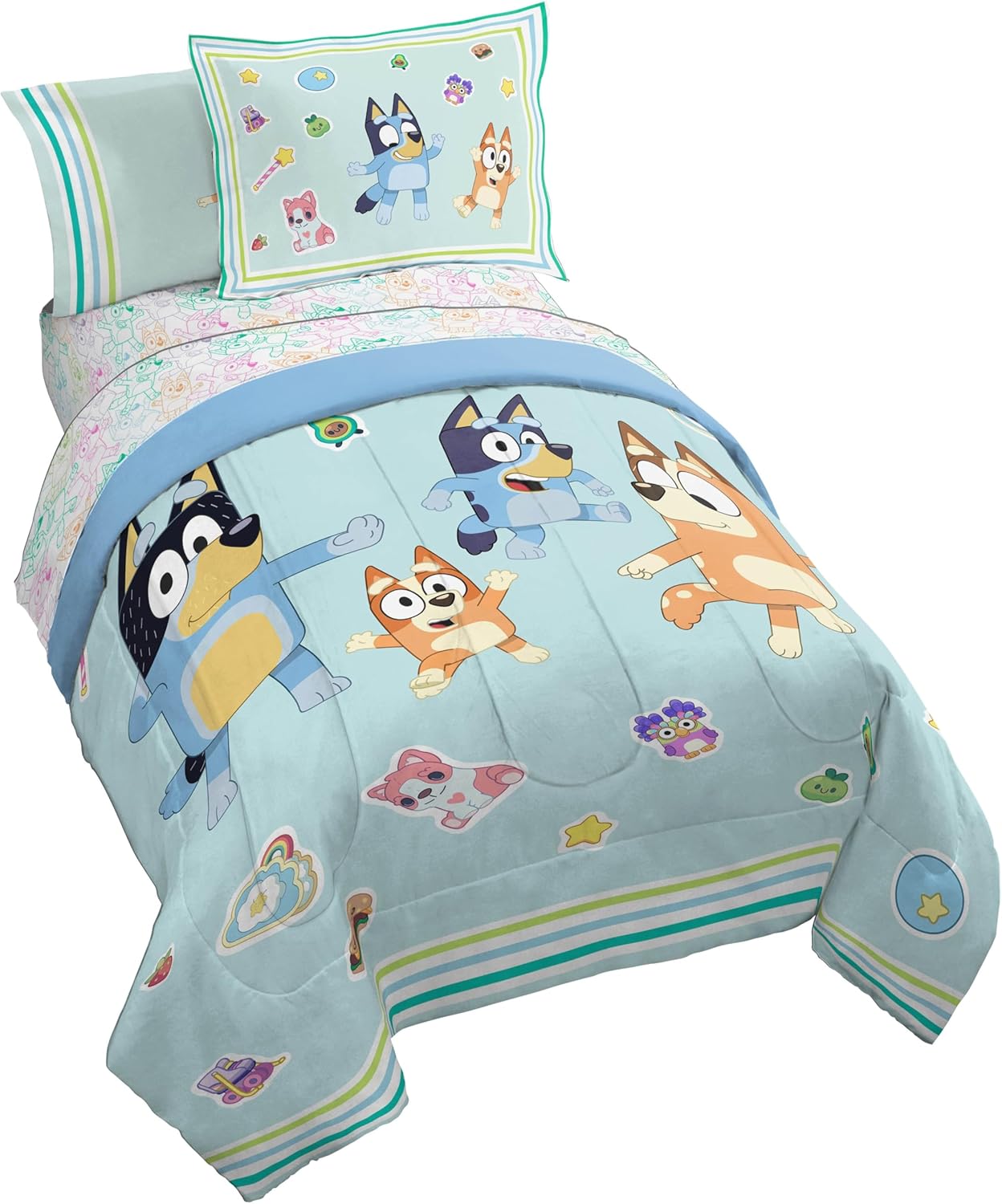 Bluey Kids Comforter Set with Sheets and Pillow Covers - Cozy