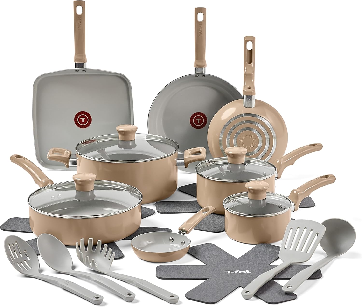 T-Fal Refresh Ceramic Nonstick Cookware Set for Healthy Cooking