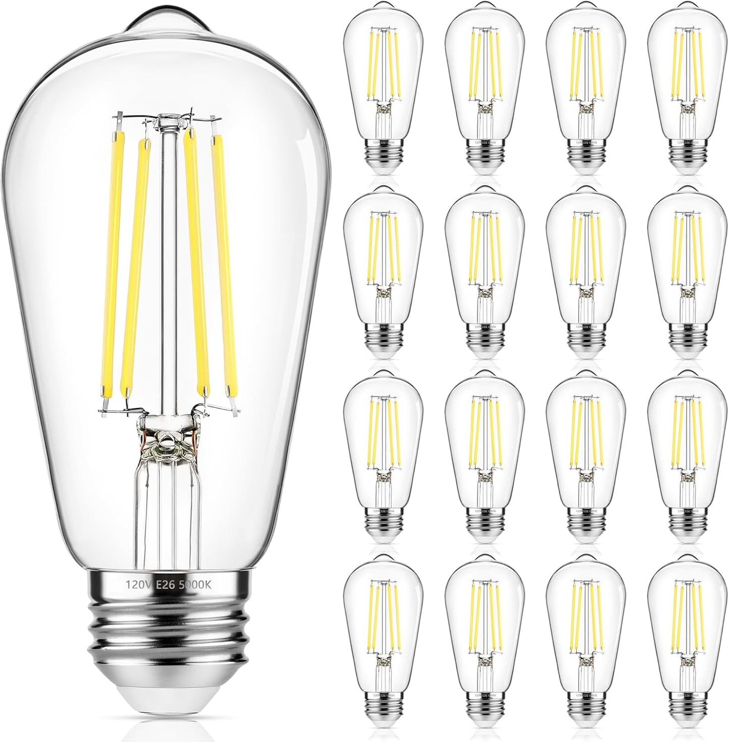 16-Pack Vintage Edison LED Bulbs for Bright Home Lighting