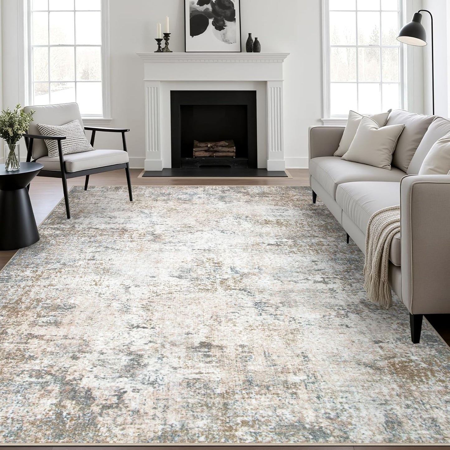 6x9 Area Rug for Living Room: Modern Abstract Soft Carpet