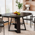 43.3in-59in Extendable Round Dining Table for 2-8 - Space Saving Oval