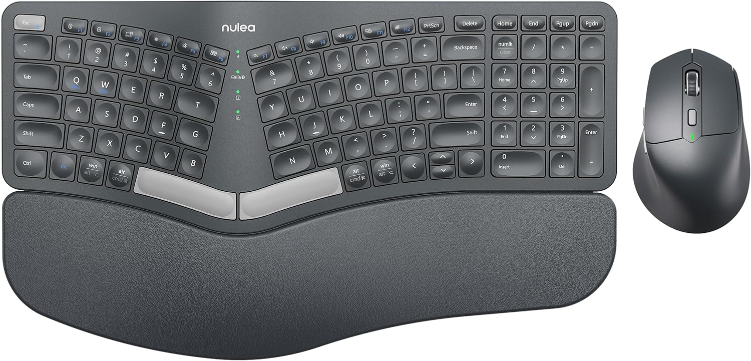 Nulea KM75 Wireless Keyboard and Mouse Combo for Comfort