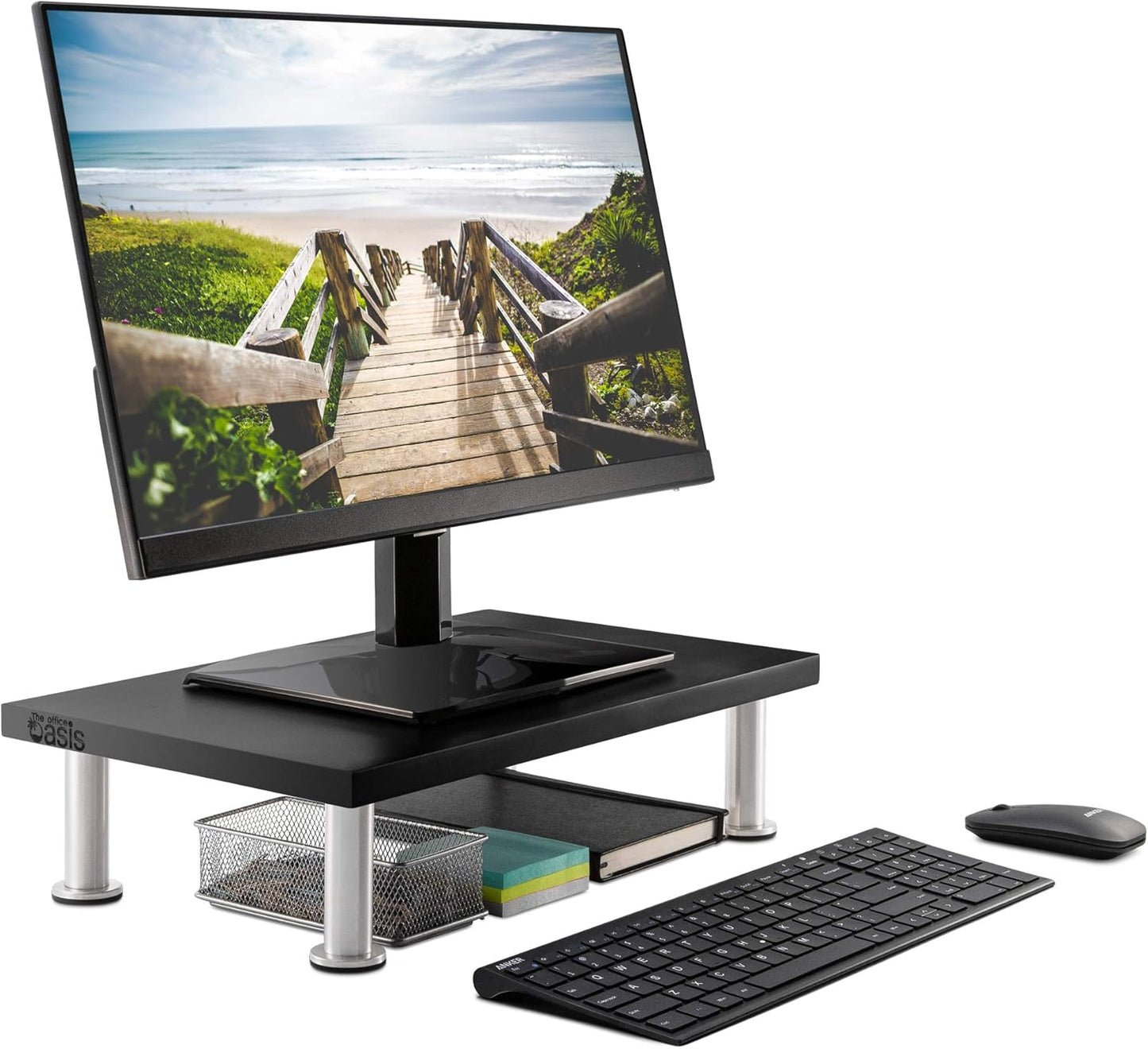 The Original Bamboo Monitor Stand - Ergonomic Desk Riser
