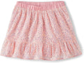 Girls Pull on Dressy Skirts - Sequined Tiered Mid-Thigh Skirt