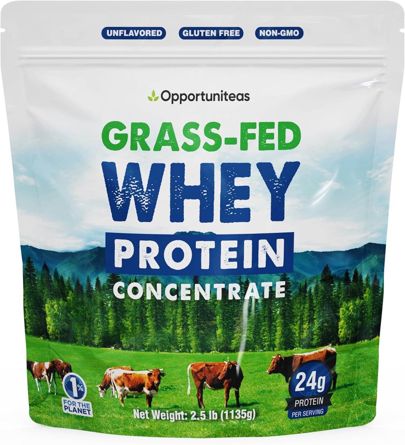 Opportuniteas Grass Fed Whey Protein Powder - Pure Protein Supplement