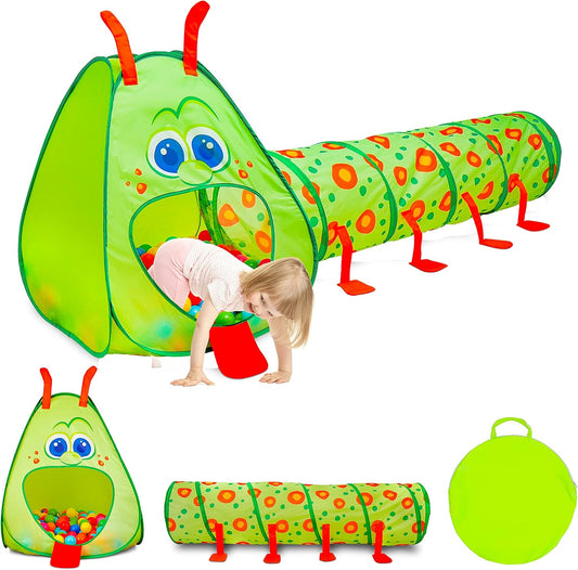 Kiddey Caterpillar Play Tunnel & Tent | Fun Crawling Adventure
