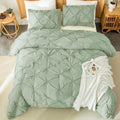 Andency Sage Green Pinch Pleated Comforter King - Lightweight Luxury