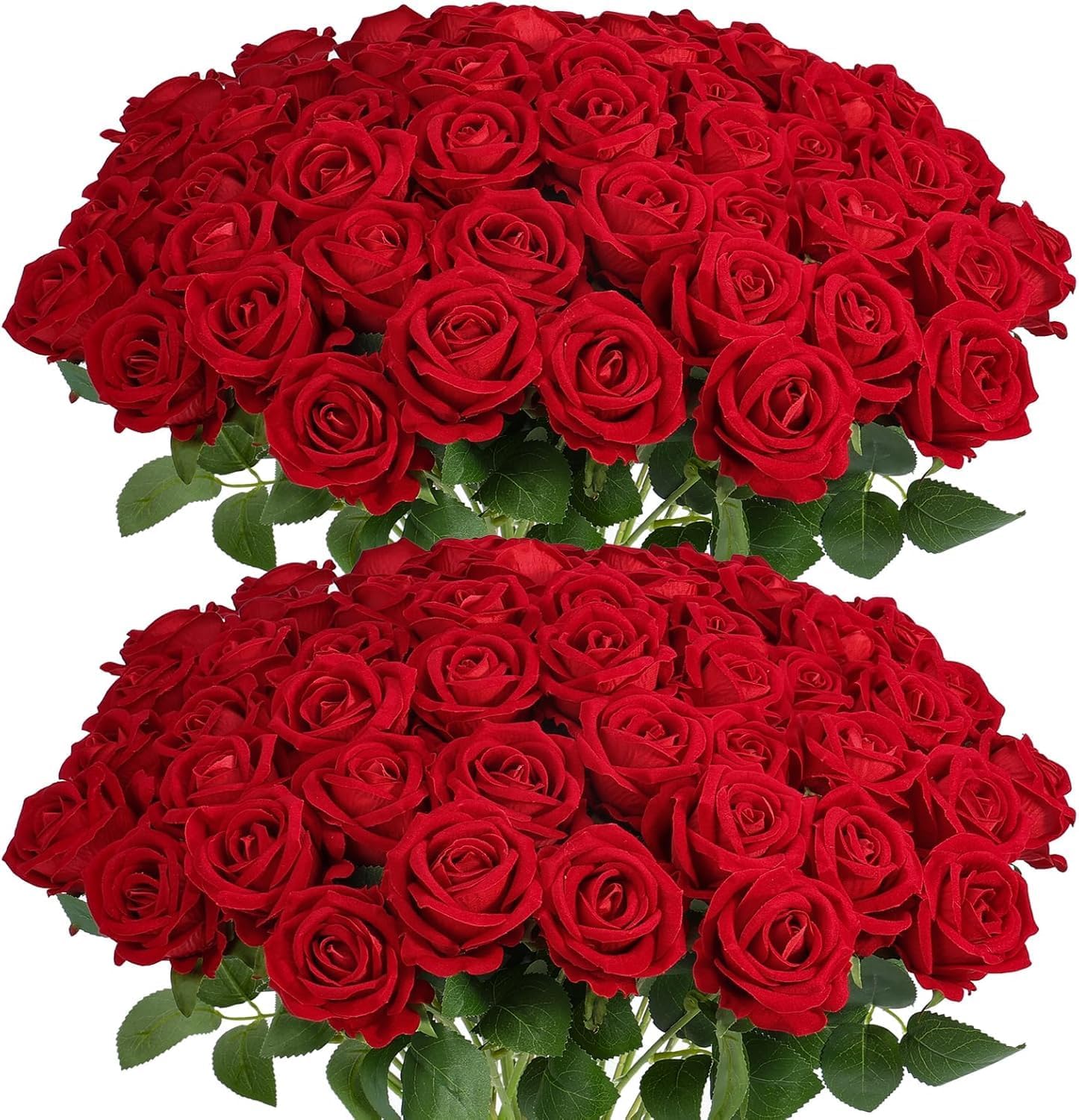 54PCS Red Roses Artificial Flower for Wedding Decor and Gifts
