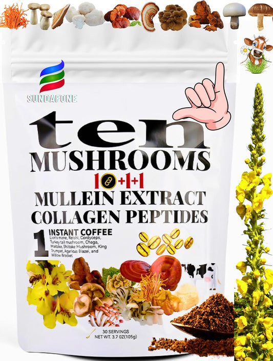 Organic Mushroom Coffee w/ Collagen - 12-in-1 Focus & Immunity Boost
