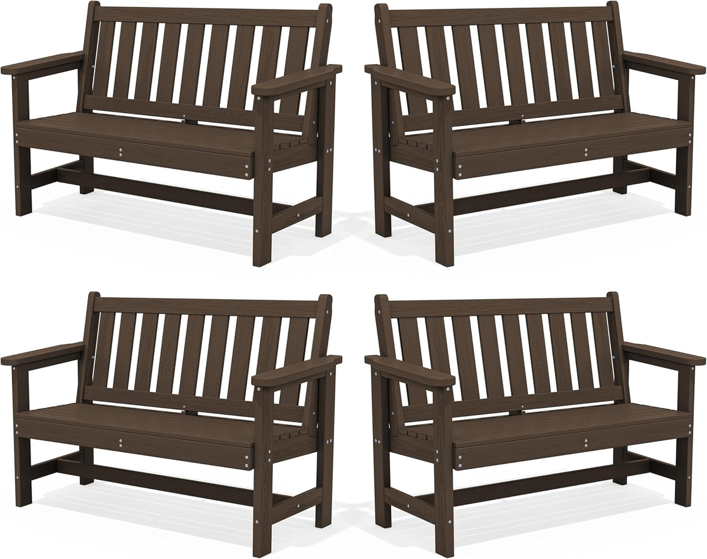 SERWALL Outdoor Bench for Two, Weatherproof and Durable Design