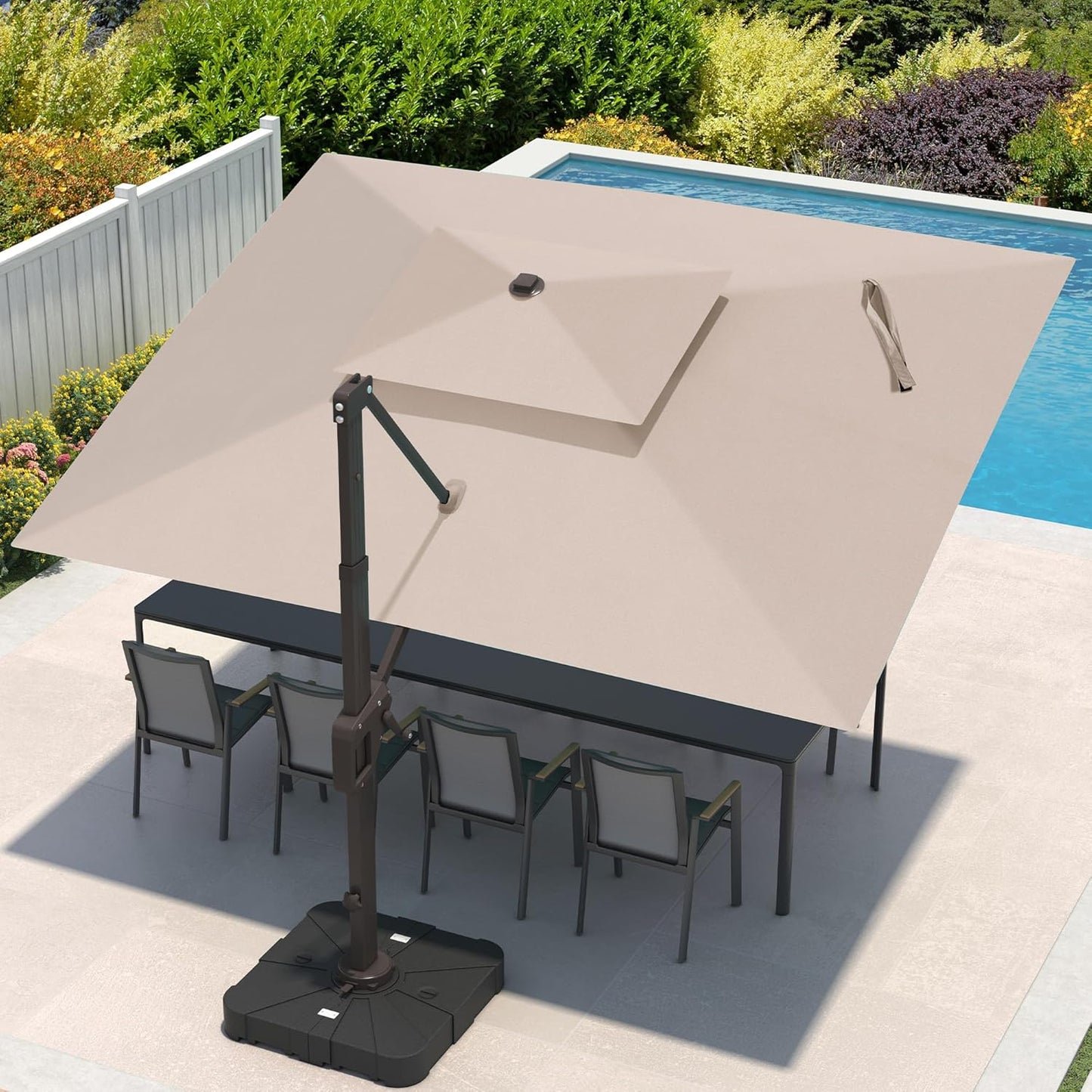 9x12 FT Cantilever Patio Umbrella for Pool Garden Deck Use