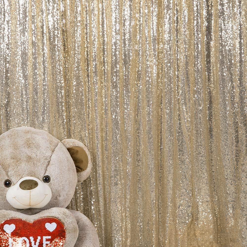 Champagne Sequin Backdrop Curtains for Stunning Party Decor