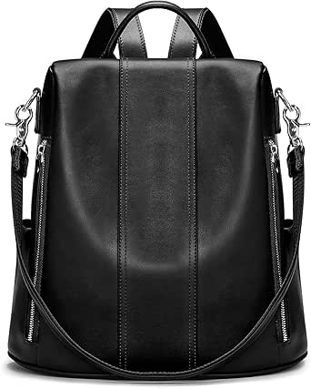 S-ZONE Leather Backpack Purses for Women with Antitheft Design