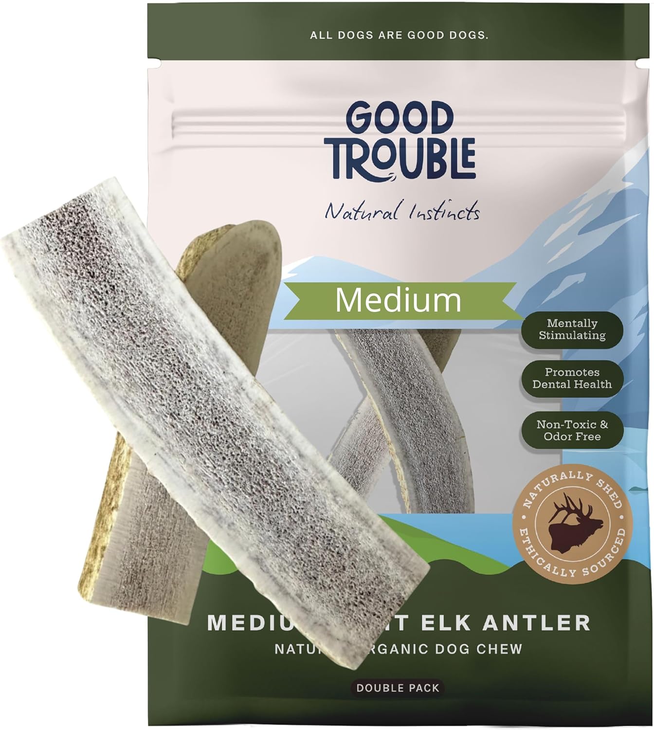 Premium Elk Antlers for Dental Health & Calming - Medium Dogs