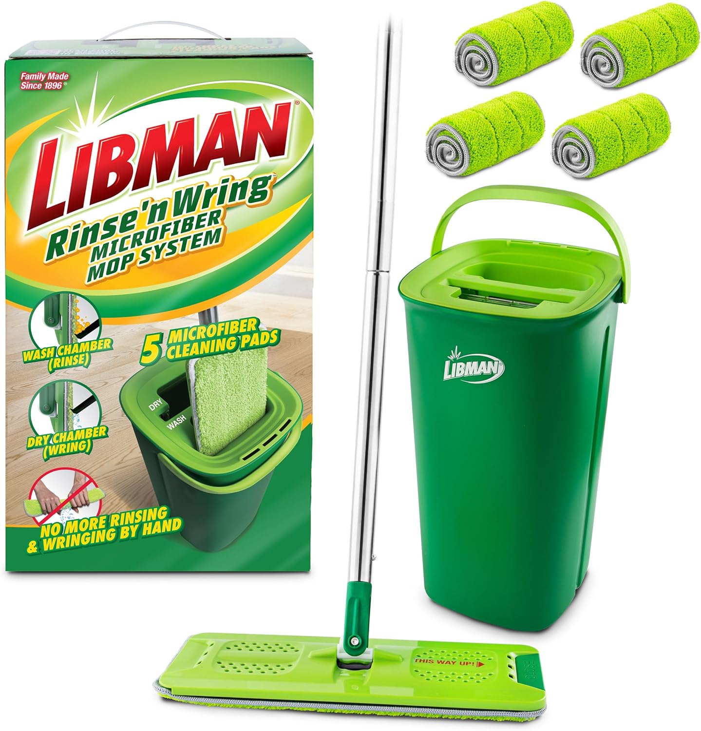 Libman Rinse 'n Wring Mop and Bucket System for Easy Cleaning