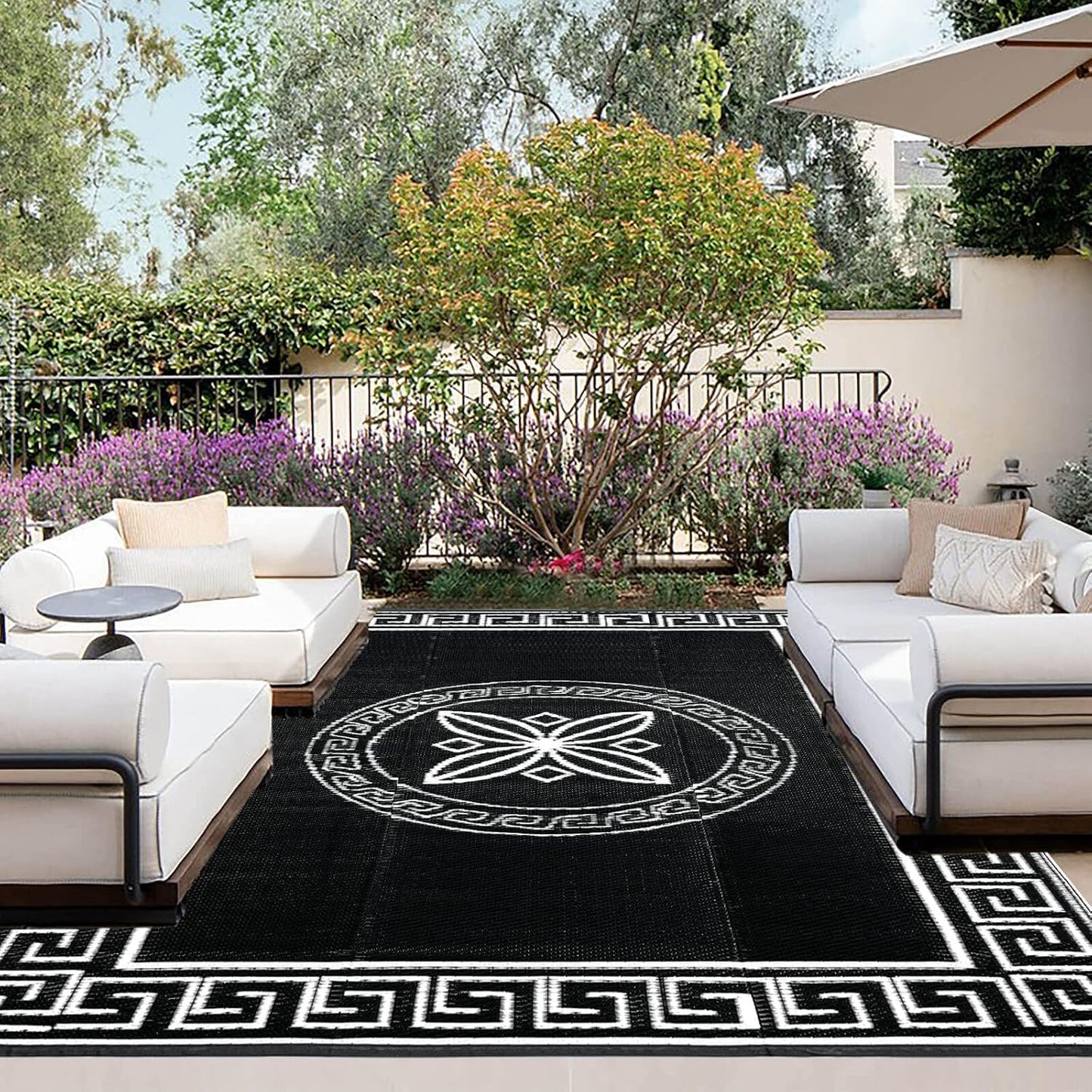 OutdoorLines Outdoor Reversible Rugs for Patio 9x12 ft