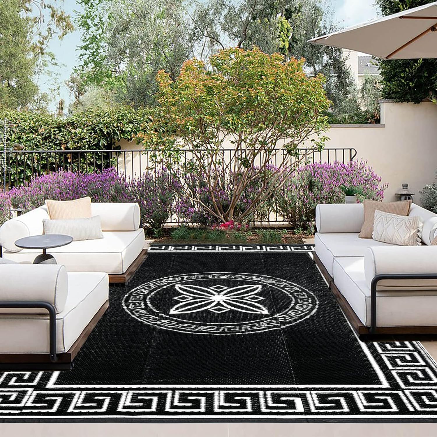 OutdoorLines Outdoor Reversible Rugs for Patio 9x12 ft