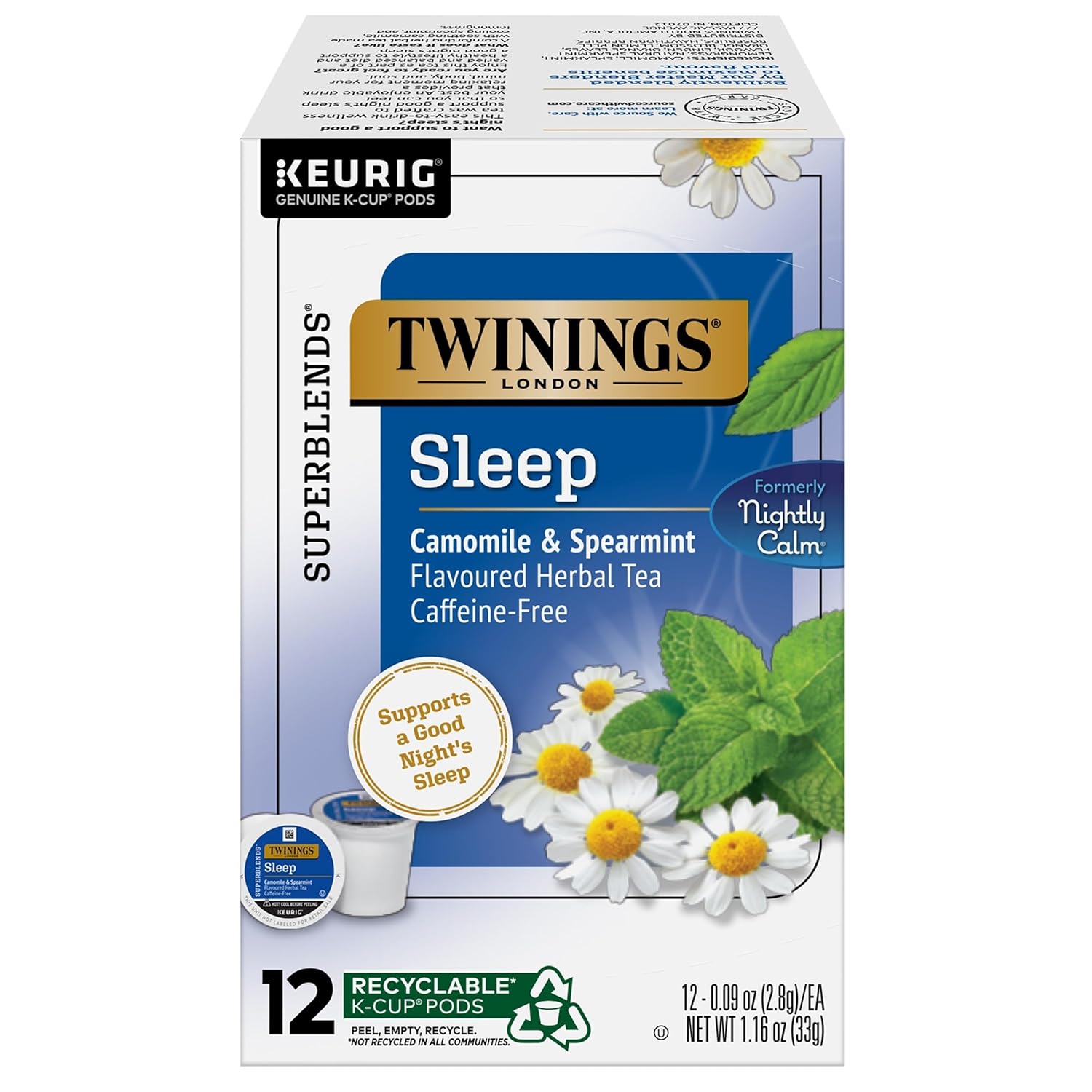 Twinings Sleep Herbal Tea Pods for Keurig - Caffeine-Free Calm
