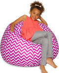Chevron Purple and White Bean Bag Chair 38in - Removable Washable