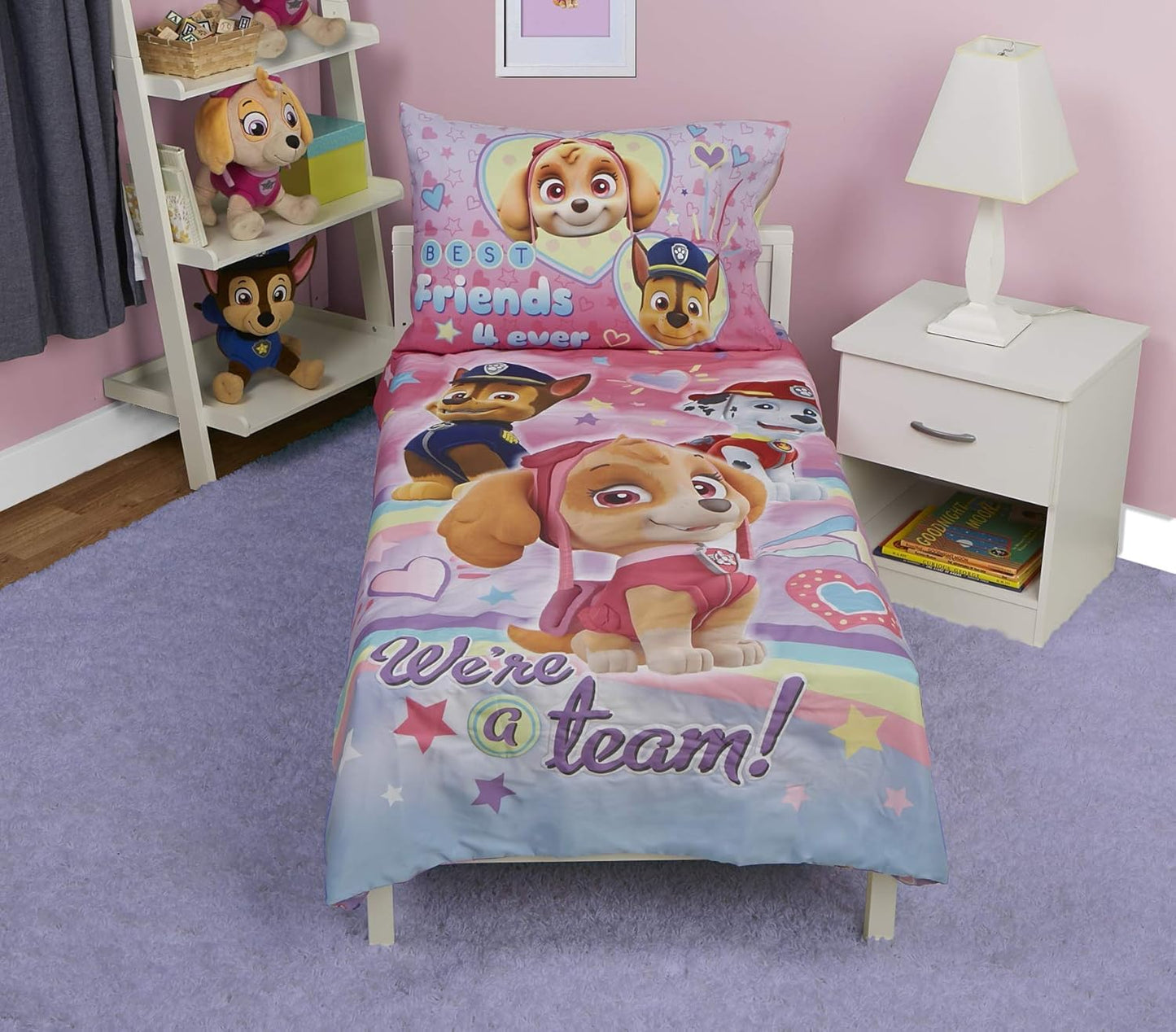 Paw Patrol Skye We're A Team 4 Piece Toddler Bedding Set