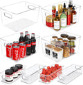 Clear Plastic Storage Bins 8 Pack - Pantry and Fridge Organizers