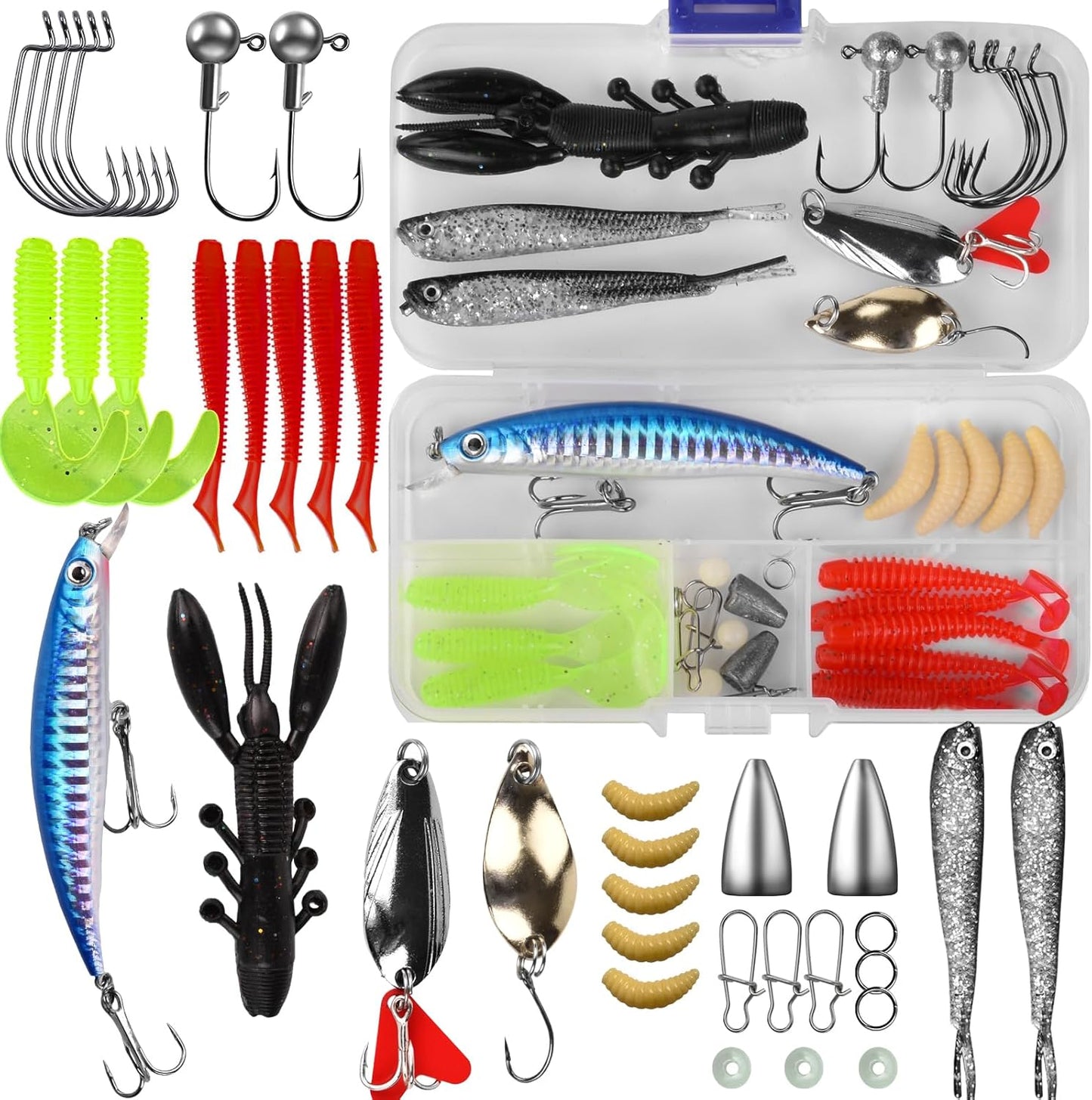 Complete Trout Bass Salmon Fishing Bait Set by VOOGLASS