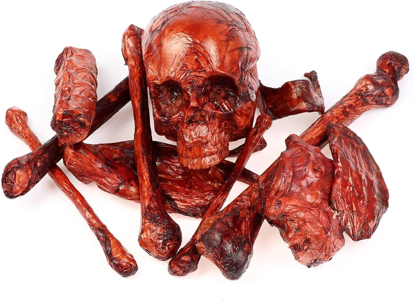 14 Pieces Blood Red Halloween Skeleton Set for Spooky Decor