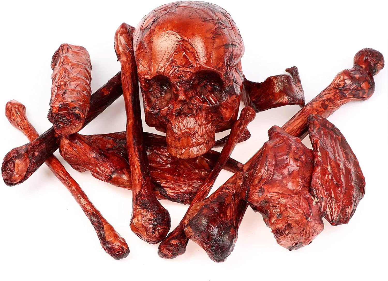 14 Pieces Blood Red Halloween Skeleton Set for Spooky Decor