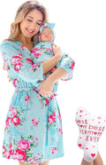 ECO BABY Mommy and Me Robe and Swaddle Set - Soft Maternity Robe