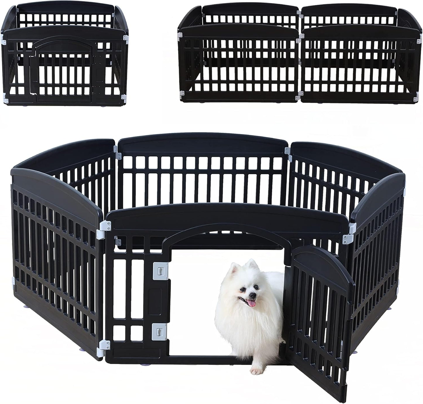 Pet Playpen Foldable Gate for Dogs - Heavy Plastic Fence