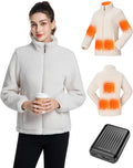 Fuzzy Fleece Heated Jacket for Women with 12V 18400mAh Battery Pack
