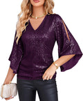 GRACE KARIN Womens Sequin Sparkly Tops for Party and Concert