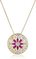18k Yellow Gold Plated Sterling Silver Mandala Pendant Necklace
