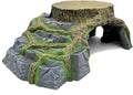 JIHAQUA Extra X Large Resin Reptile Tank Hideouts Cave - Natural Look