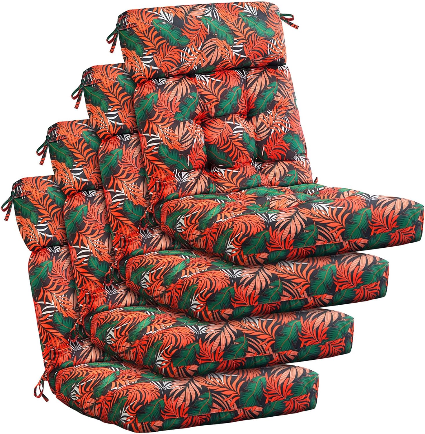 Tufted High Back Chair Cushions for Indoor and Outdoor Use