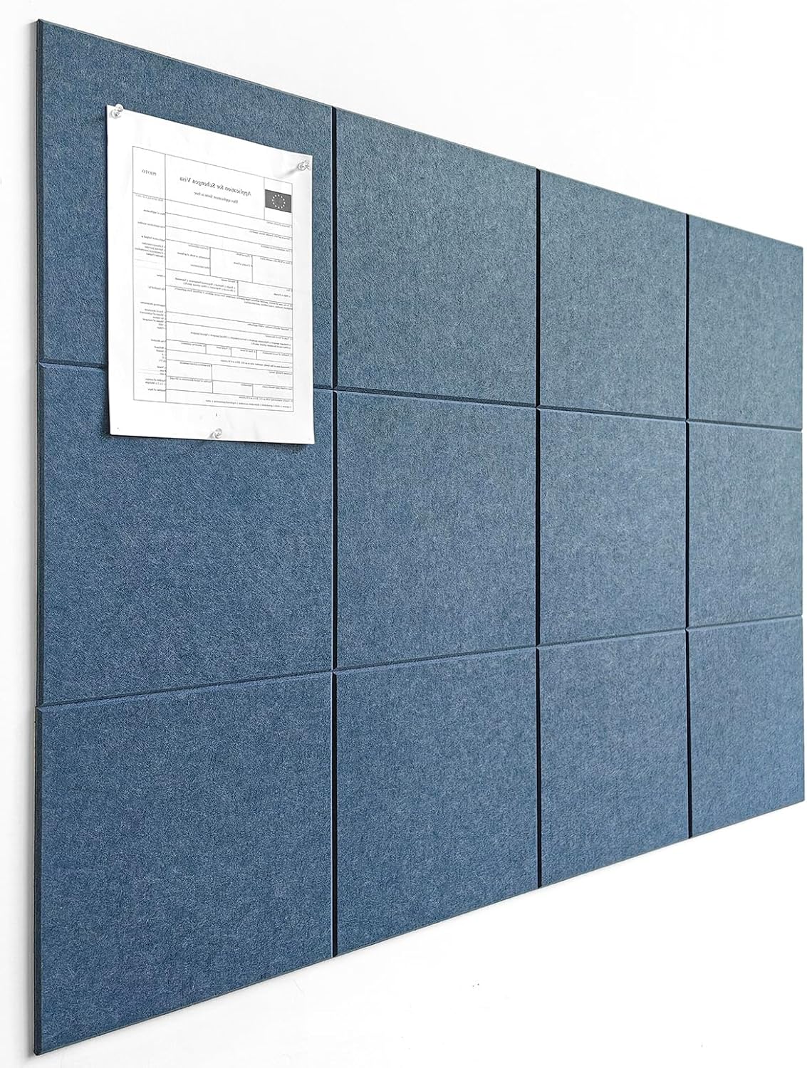 Large Cork Board Alternative - 12 Pack Felt Wall Tiles