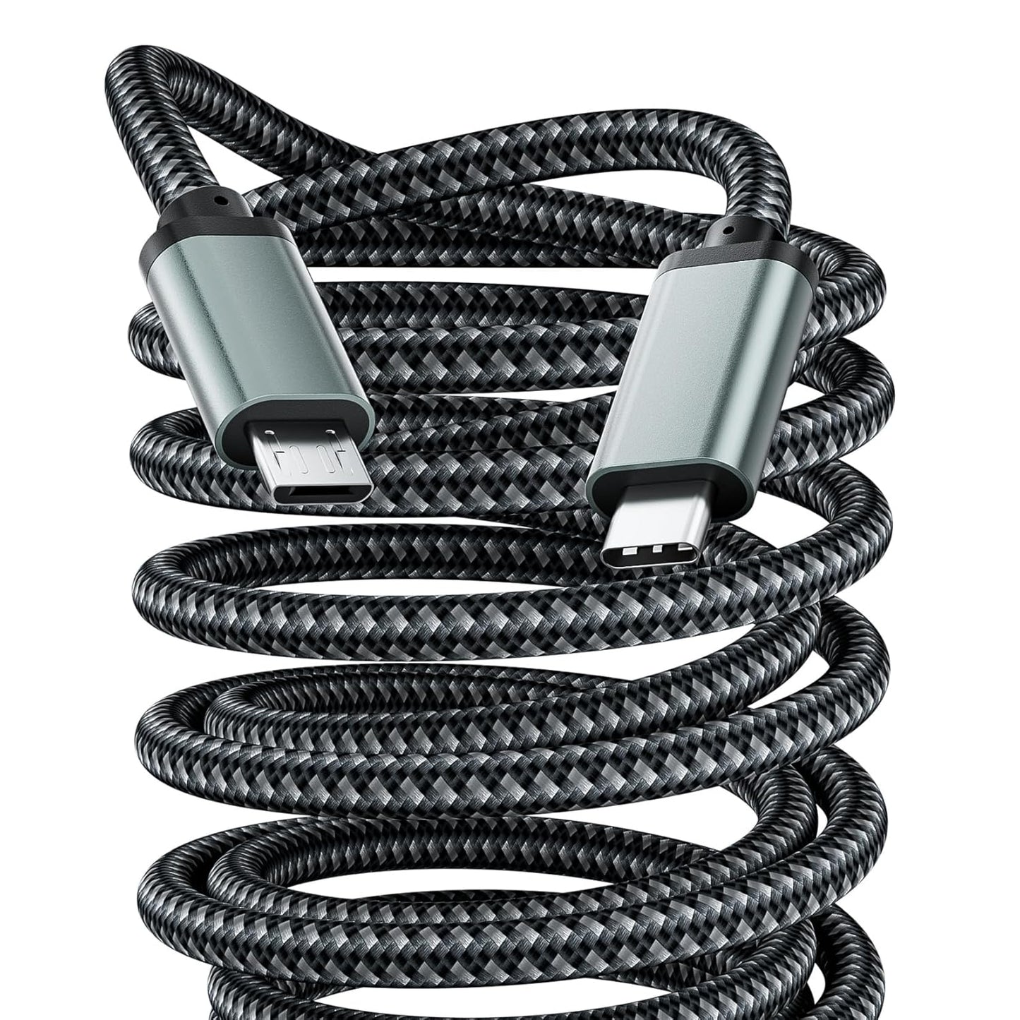 6ft Braided USB-C to Micro USB Cable - Fast Charge & Data Sync