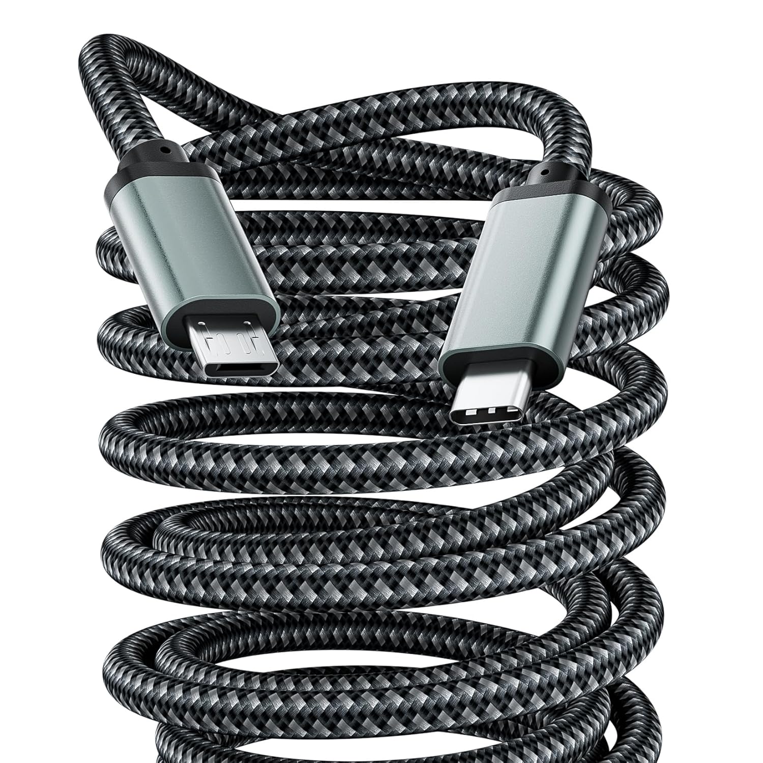 6ft Braided USB-C to Micro USB Cable - Fast Charge & Data Sync