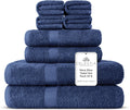 Luxurious 100% Combed Cotton Bathroom Towel Set of 8 Pieces