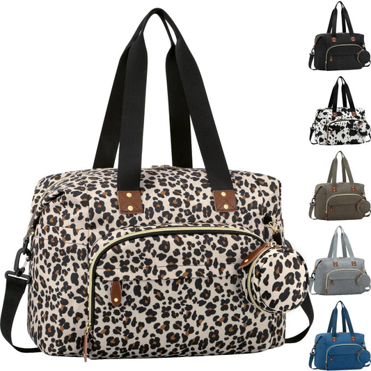 Stylish Leopard Print Diaper Tote: On-the-Go Mom Essential