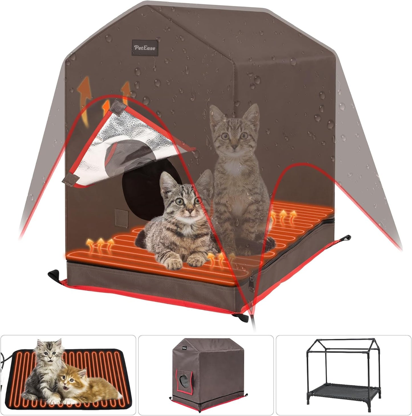 Heated Cat House for Outside Feline in Winter - Insulated Shelter