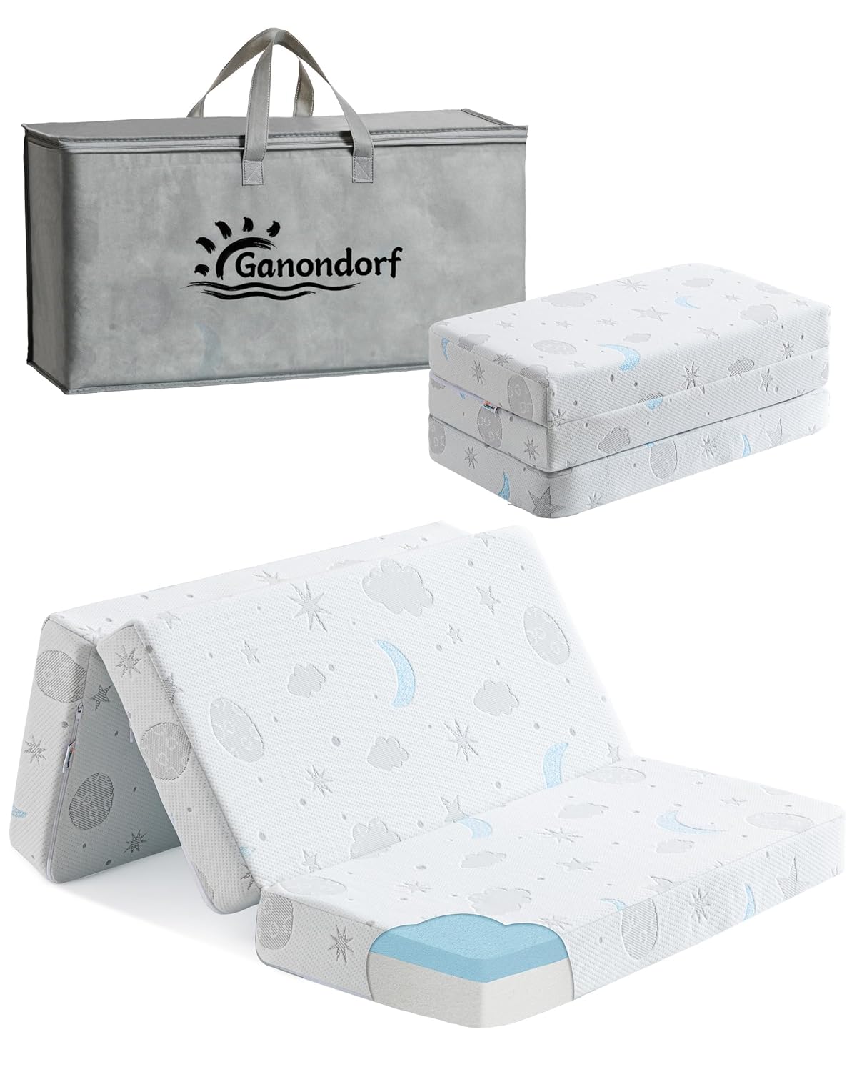 Trifold Pack and Play Mattress for Baby Toddler Travel Comfort